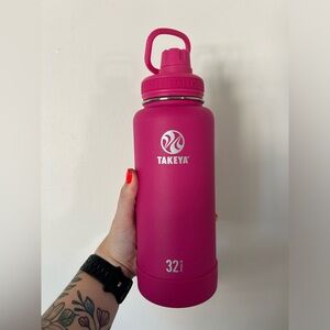 Takeya Pickleball Insulated Stainless Steel Water Bottle With Spout Lid - Pink